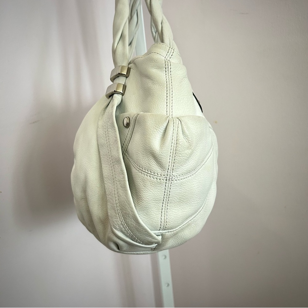 B. Makowsky Westport Vachetta Braided Satchel Tote - Picture 3 of 9